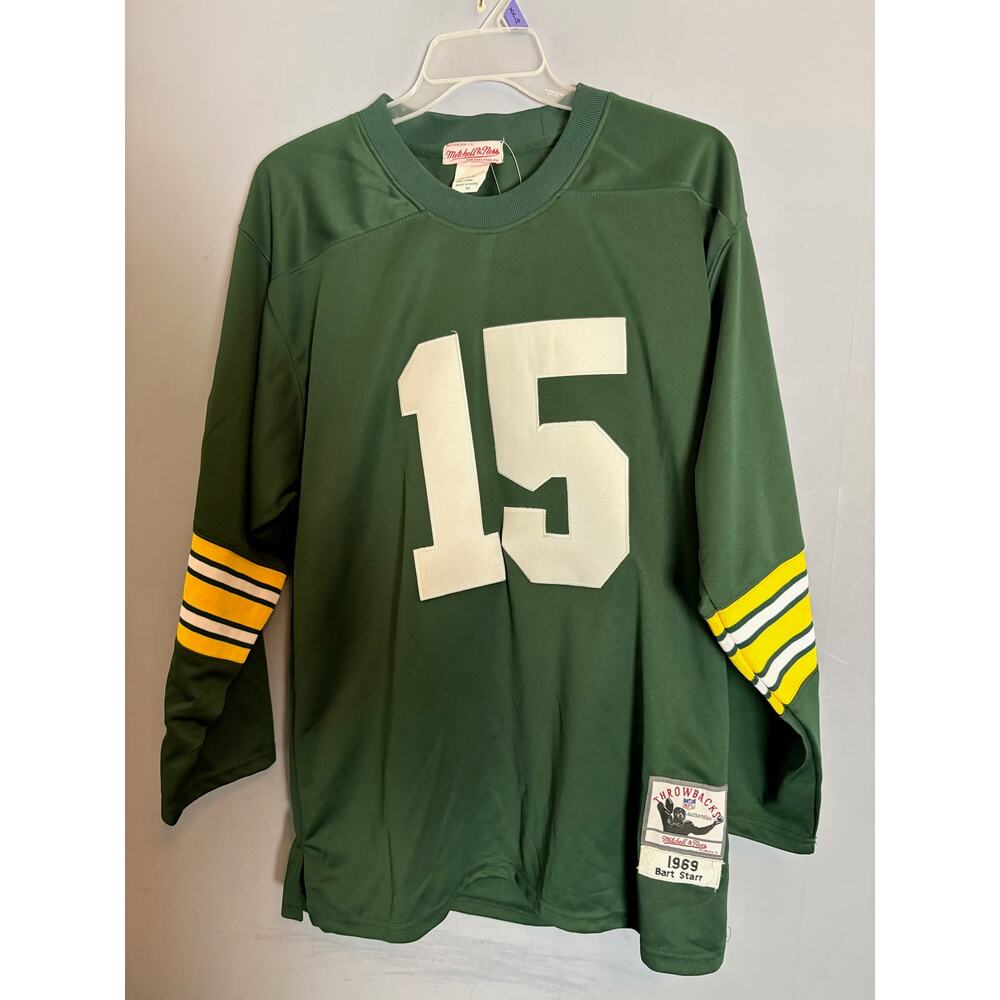 Mitchell & Ness Bart Starr Green Bay Packers Authentic Jersey Size 50 NWT Korea